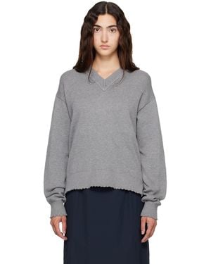 Helmut Lang Ov Dist V Neck Sweater - Grey