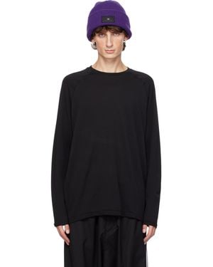 Y-3 T-Shirt De Course Noir En Jersey