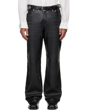 Our Legacy Carlson Cut Leather Trousers - Black