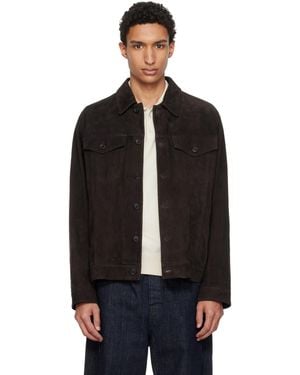 BOSS Regular Fit Nappalan Suede Jacket - Black