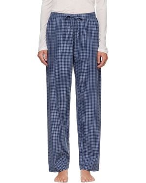 Tekla Pantalon De Pyjama Bleu Marine En Sergé