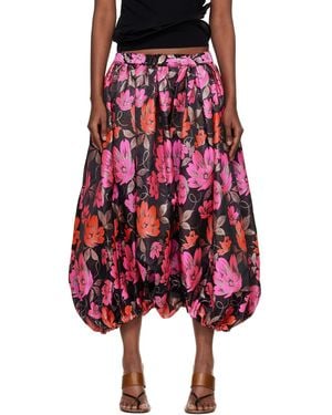 Comme des Garçons Jacquard Floral Pattern Trousers - Red