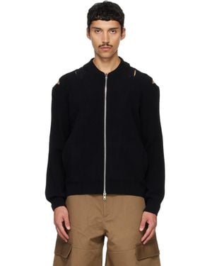 Simone Rocha Slash Zip Cardigan - Black
