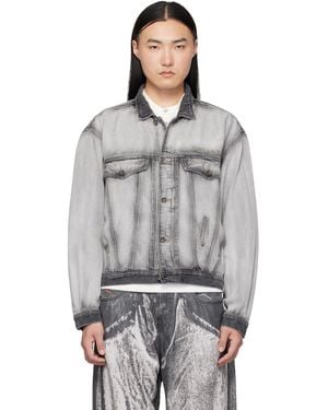 DIESEL Medium-Light Skeleton Denim Trucker Jacket - Grey