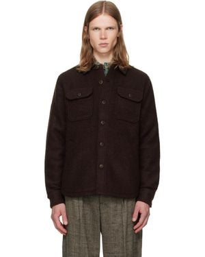 Polo Ralph Lauren Felted Wool Long Sleeve Overshirt - Black