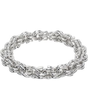 OUIE Bracelet Argenté À Maillons De Style Anneau Porteclé - Noir