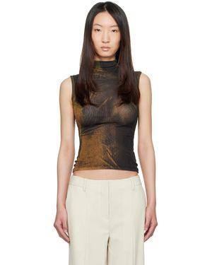 Jean Paul Gaultier Ssense Exclusive High Neck Printed Acid Water Top - Black