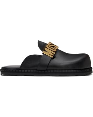 Moschino ブラック レタリングロゴ ミュール
