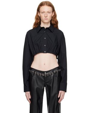 T By Alexander Wang クロップド シャツ - ブラック