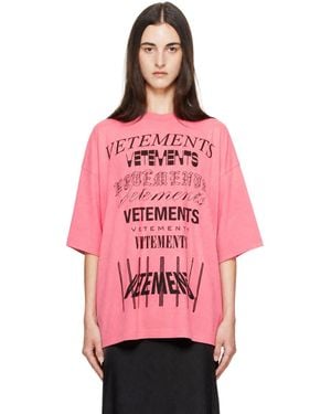 Vetements Multilogo T-Shirt - Pink