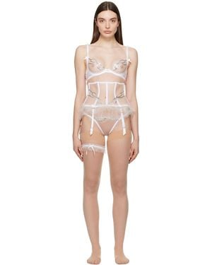 Agent Provocateur White Melle Garter Belt - Black