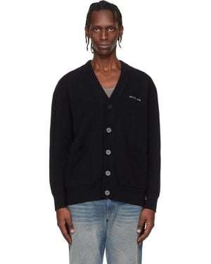 Marine Serre Merino Wool Knit Maxi Cardigan - Black