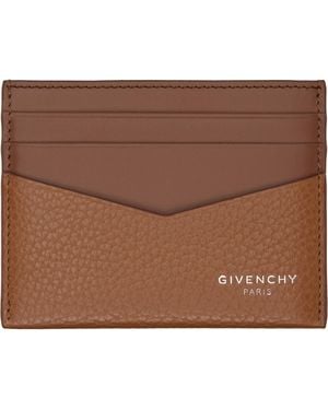 Givenchy Grained Leather Card Holder - Brown