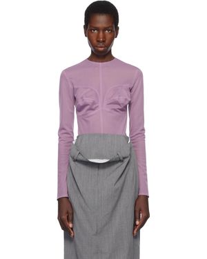 Pushbutton Haut Mauve En Filet À Panneaux Graphiques - Violet
