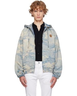 Amiri Camo Jacquard Denim Jacket - Blue