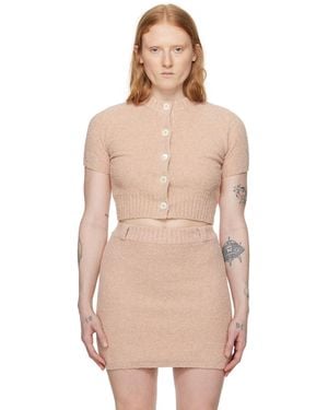Ambush Pink Cropped Cardigan - Natural