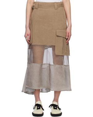 【sacai】インディゴ Mix Denim マキシスカート sacai - sacai デニムスカート レースアップ カットオフ ミモレ