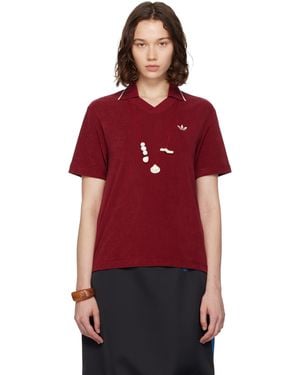 Wales Bonner Burgundy Adidas Originals Edition Terry Polo - Red