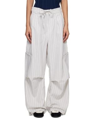 Y-3 Off- Pinstripe Ut Straight Leg Lounge Trousers - White