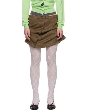August Barron Lifted Pencil Miniskirt - Green