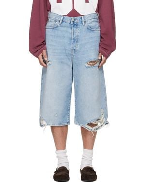 Acne Studios Distressed Denim Shorts - Blue