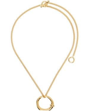 Jil Sander Gold Pendant Necklace - Multicolour