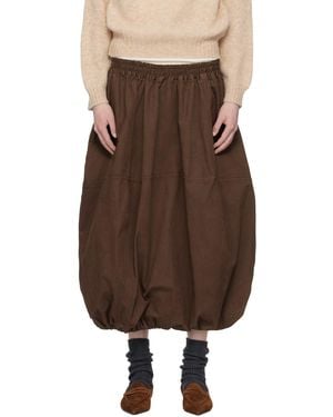 YMC Parachute Maxi Skirt - Brown