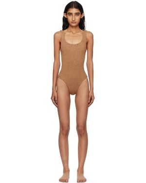 Hunza G Tan Square Neck Swimsuit - Black