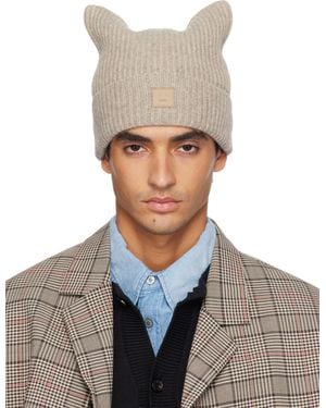 Acne Studios Logo Square Beanie - White
