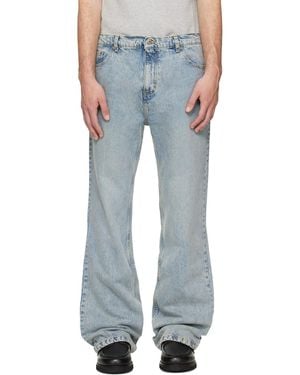 Second/Layer Stone Wash Filmore Slim Boot Cut Jeans - Blue