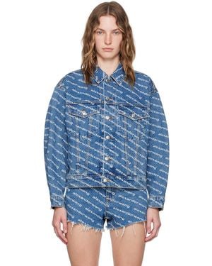 Alexander Wang Game Logo Denim Jacket - Blue