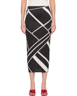 Pleats Please Issey Miyake Fold Lines Maxi Skirt - Black