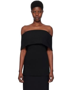 TOTEME Off-Shoulder Crepe Top - Black