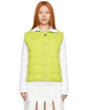 Bottega Veneta Technical Nylon Vest With All-over Woven Pattern - Yellow