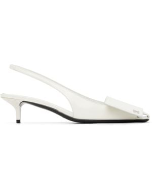 Courreges Fold Iced Leather Slingback Heels - Black