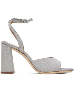 STAUD Silver Solange Heeled Sandals - White