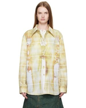 ANDERSSON BELL Trompe L'Oeil Printed Check Shirt - Natural