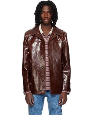 MMIC Boulevard Leather Coat - Brown