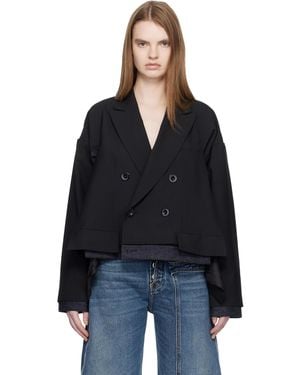 Sacai Suiting & Denim Blazer - Black