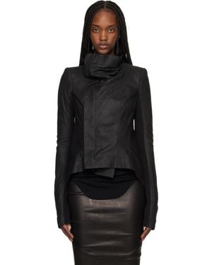 Rick Owens Temple Naska Leather Jacket - Black