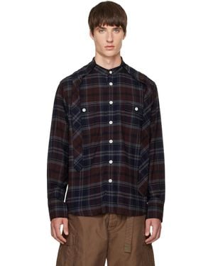 Sacai Plaid Flannel Shirt - Black
