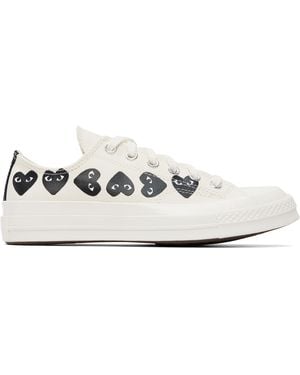 COMME DES GARÇONS PLAY Off- Converse Edition Chuck 70 Multi Heart Trainers - White