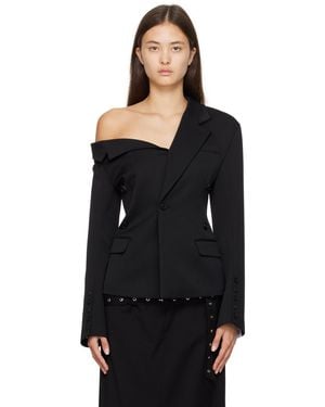ROKH Asymmetric Collar Blazer - Black