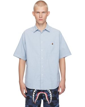 A Bathing Ape One Point Cordura Shirt - Blue