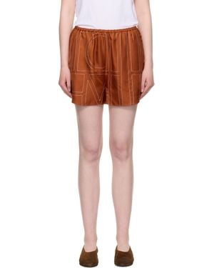 TOTEME Monogram Silk Pj Shorts - Multicolour