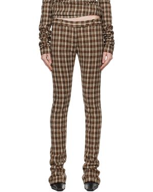 Acne Studios ブラウン& チェック テーラードパンツ - ブラック