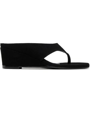 LE17SEPTEMBRE Suede Wedge Heeled Sandals - Black