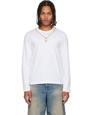 Marine Serre Trompe L'Œil Jewellery Jersey Ls T-Shirt - White