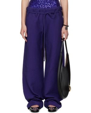 Tory Burch Cotton Baggy Pants - Blue