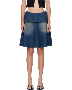 GIMAGUAS Ruffle Denim Miniskirt - Blue